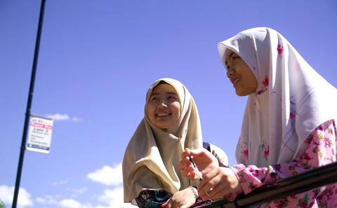 Two women students